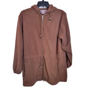 West Tek Outdoors Brown Full‎ Zip Fleeve Hoodie Sweatshirt Women's Size Medium